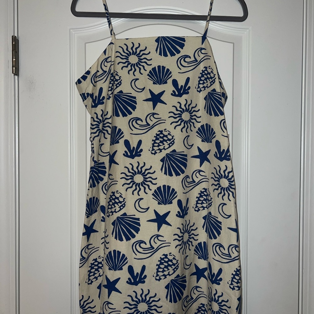 Japna Blue and Cream Mini Dress